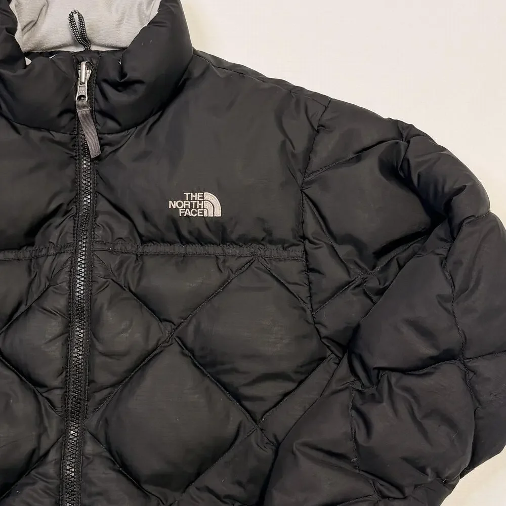 The North Face Jacket Girls Medium Black Down Puffer Quilted Full Zip Winter
